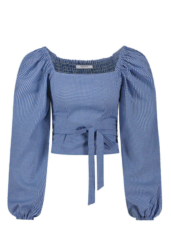 LILY BLUE GINGHAM TOP - Neyso